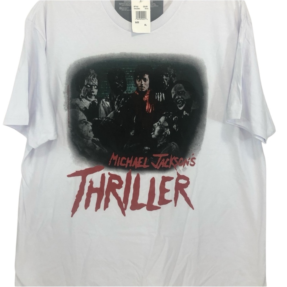Michael‎ Jackson 100% Cotton Thriller White Graphic Tee Shirt XL NWT